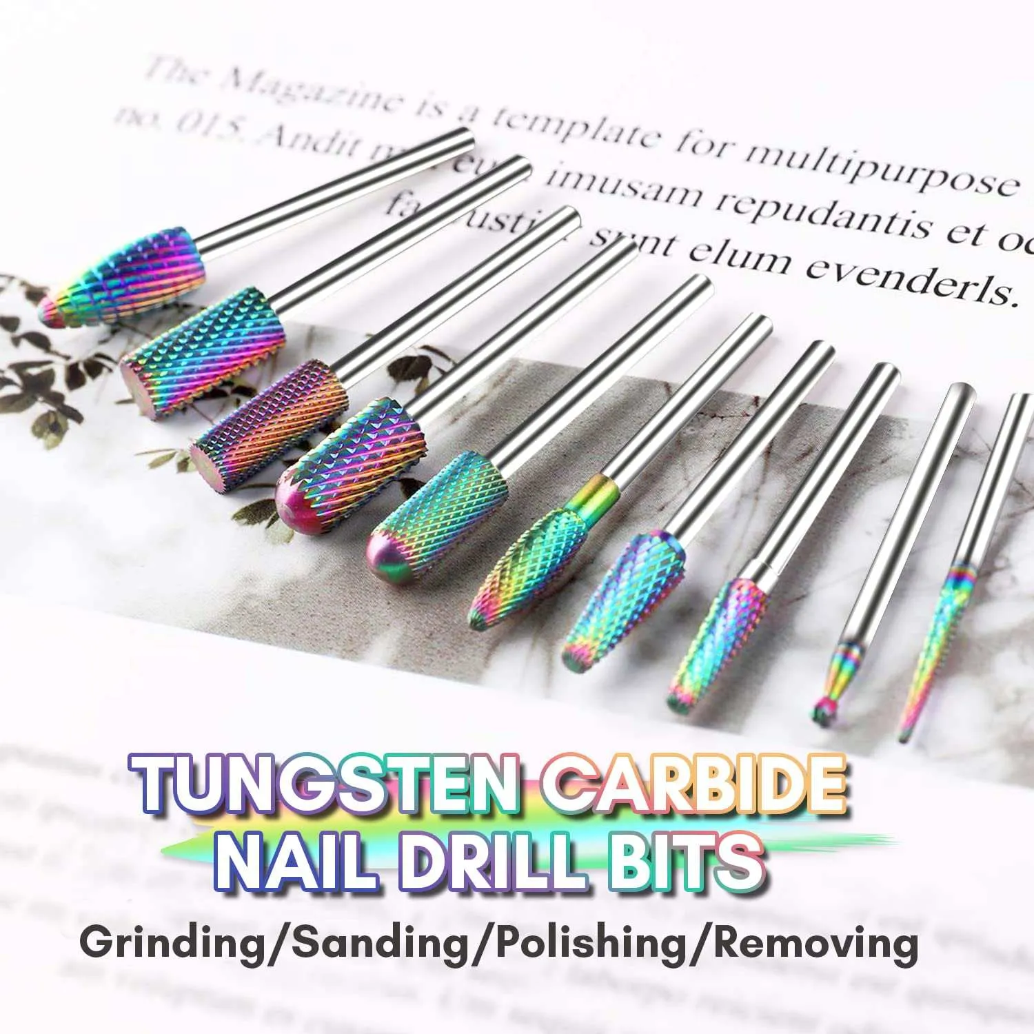 Makartt Nail Drill Bits Set fräsbits 10-pack gelborttagning