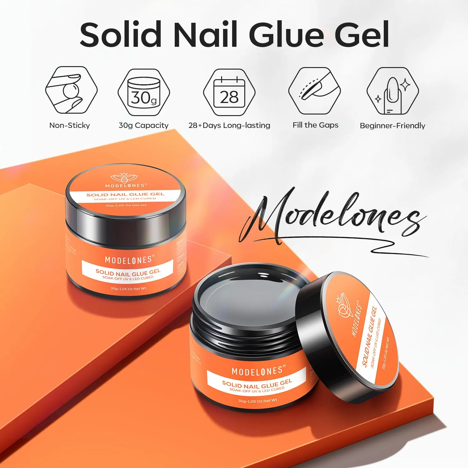 modelones Solid nagellim gel 30 g starkt fäste