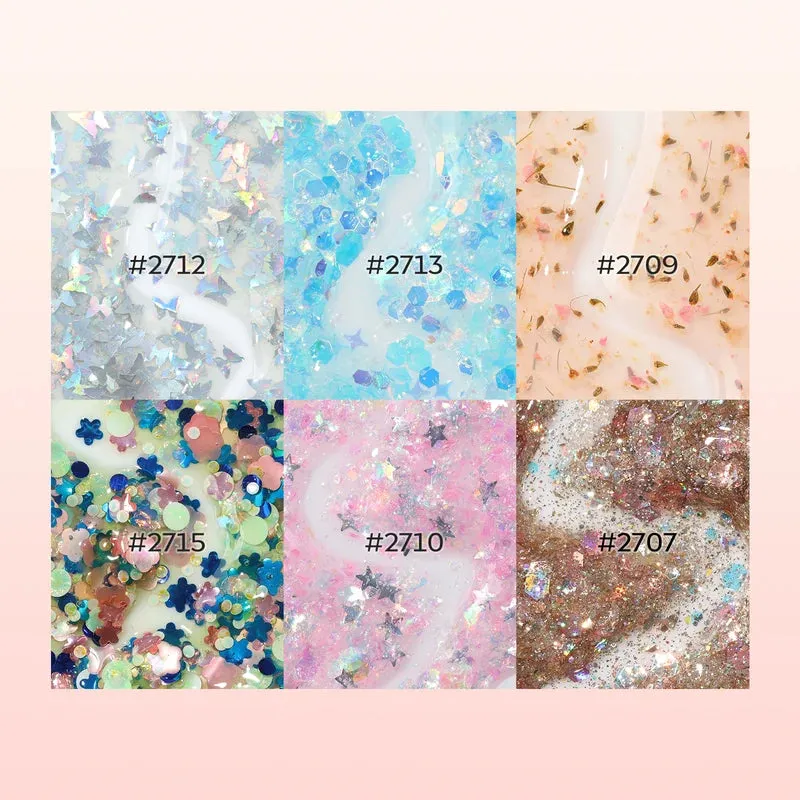 Modelones Funfetti gellack 6-pack vitt glitter