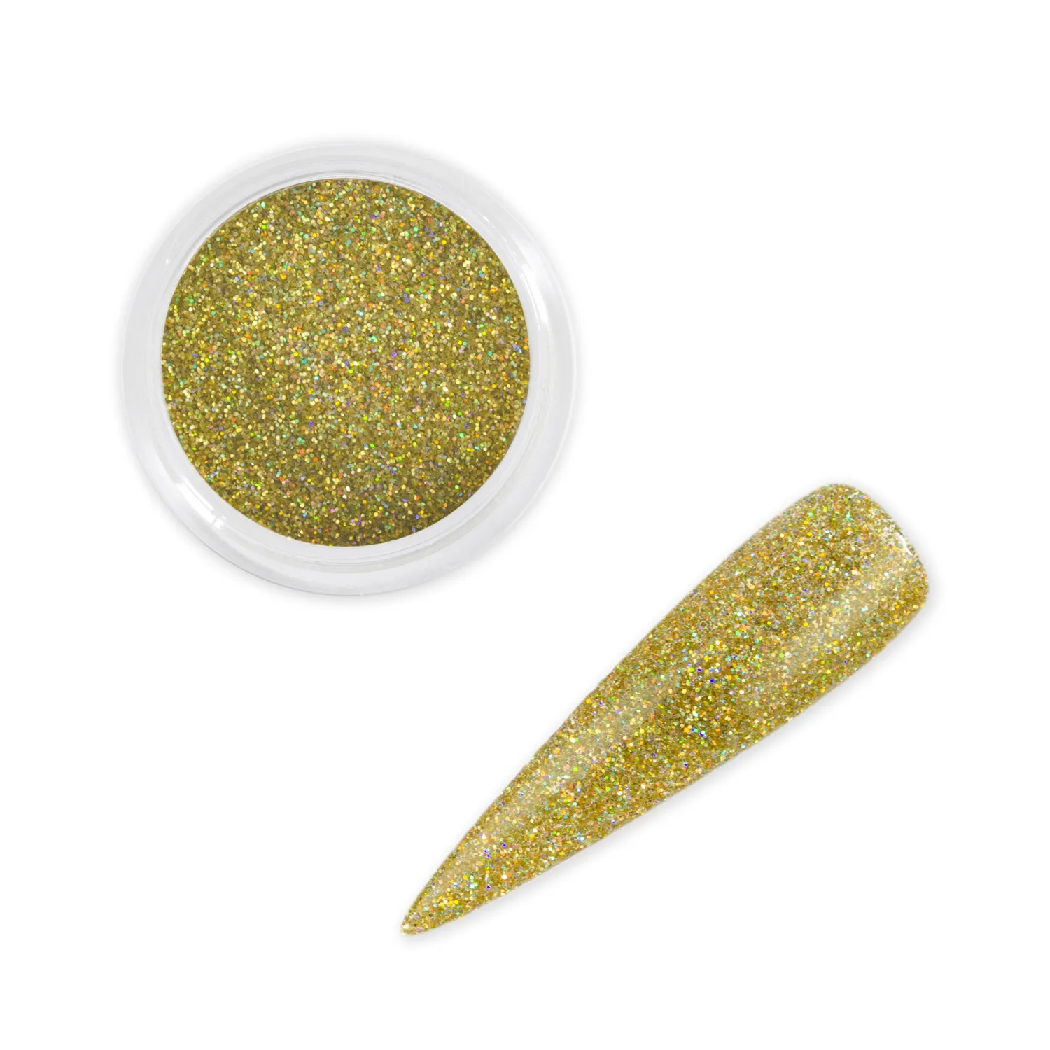 Iz Beauty Holographic Gold glitter naglar 6 g guld