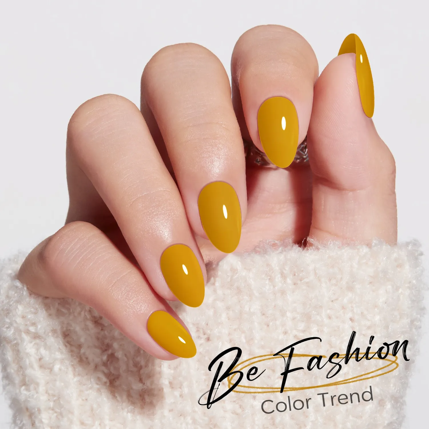 modelones Mustard Gold lösnaglar senapsgul cream