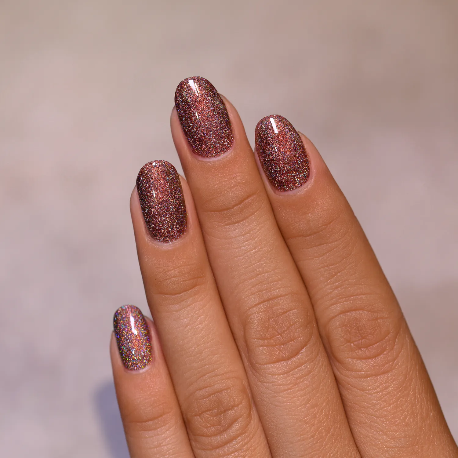 ILNP nagellack Brownstone brun holografisk