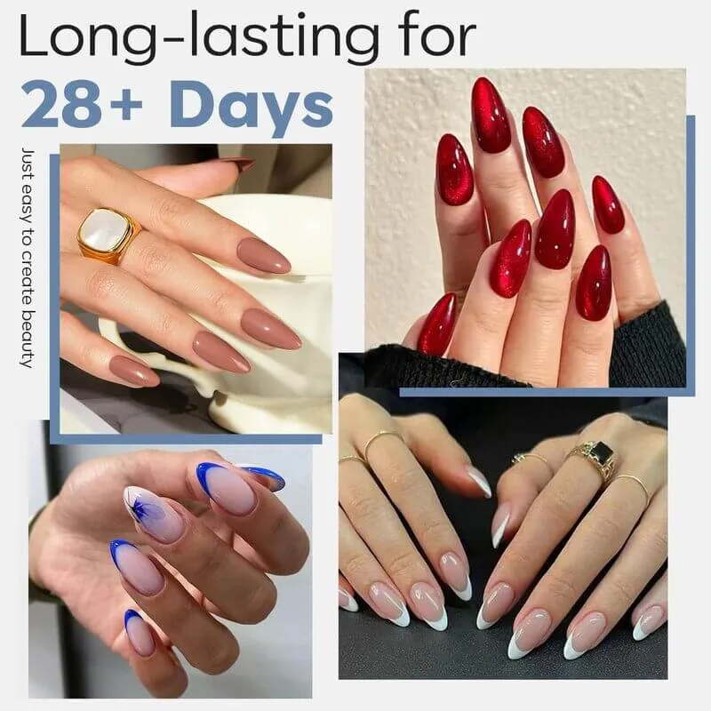 modelones Full Cover nageltippar medium almond clear