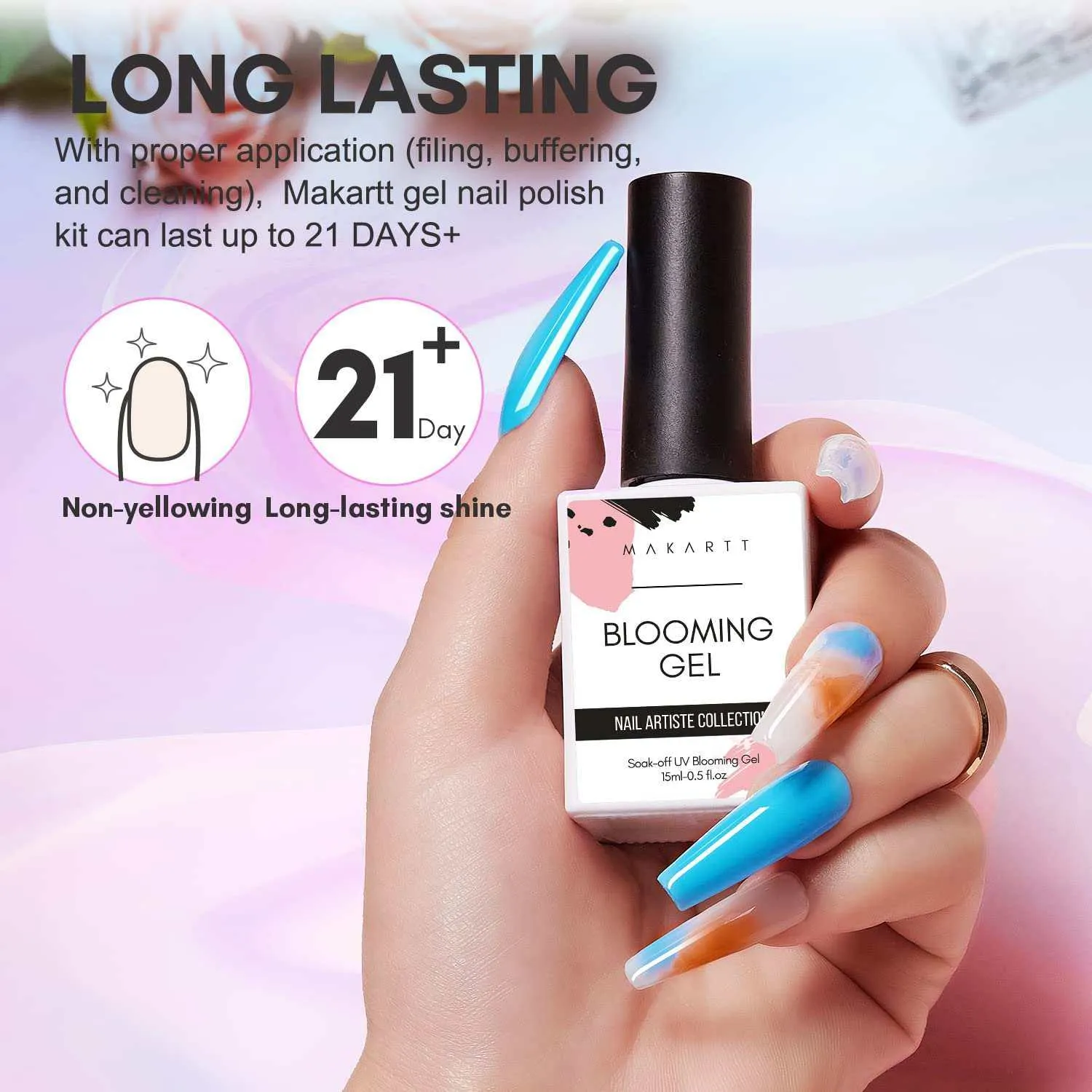 Makartt Blooming Gel Polish 15ML gellack marmor transparent