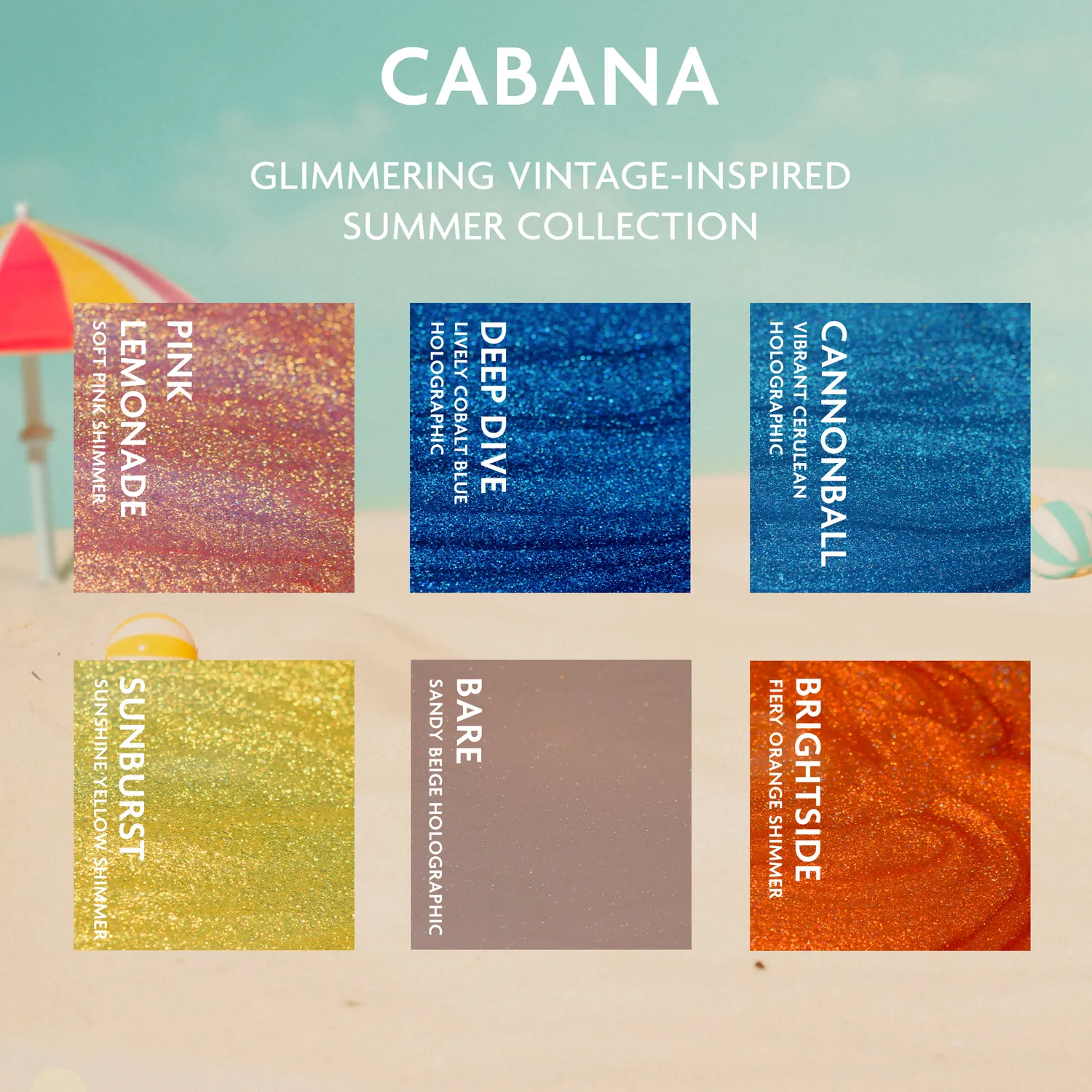 ILNP Cabana Collection nagellack 6-pack skimrande