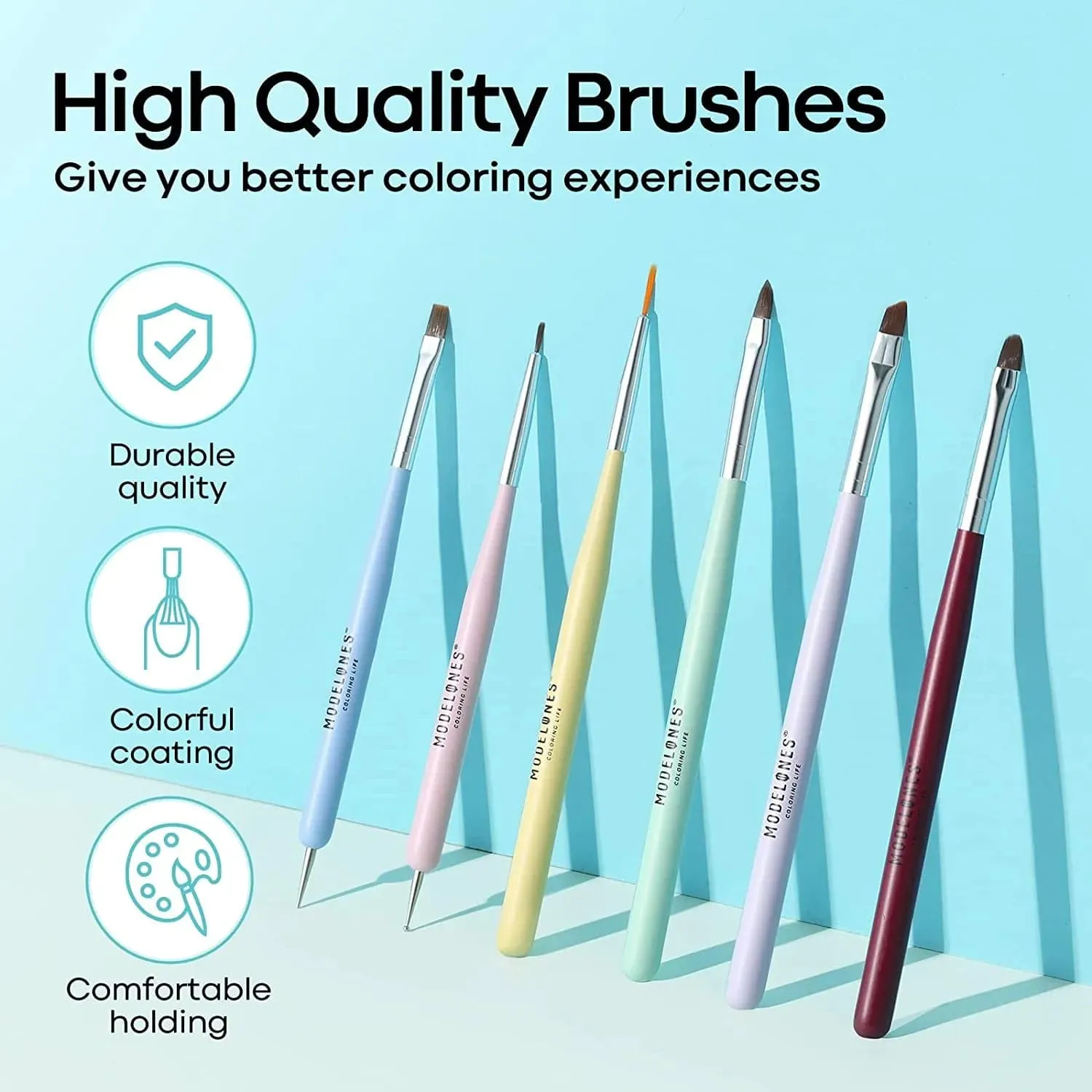 modelones Nail Art Liner penselset 6-pack tunn