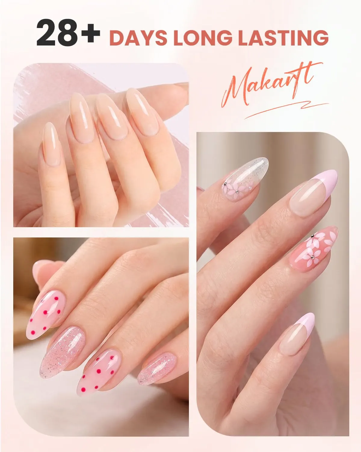 Makartt Hema-free Rubber Builder Base Gel Glitter Nude