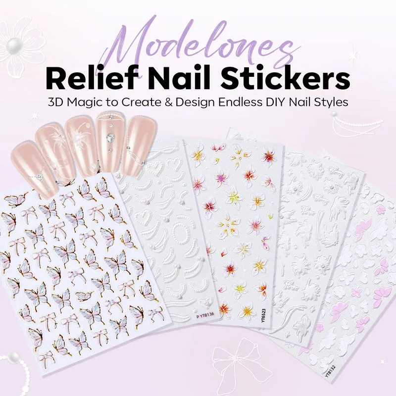 modelones Flower Dance nagelstickers blommor 5-pack