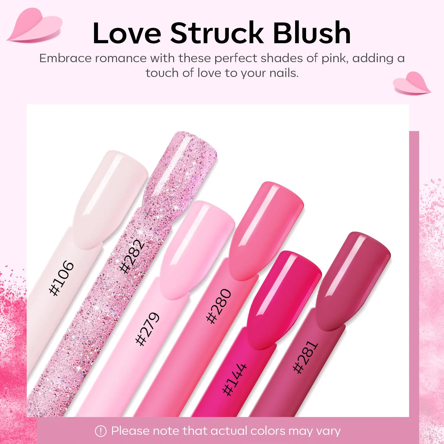 modelones Lovestruck Blush akrylpulverset 6 rosa nyanser