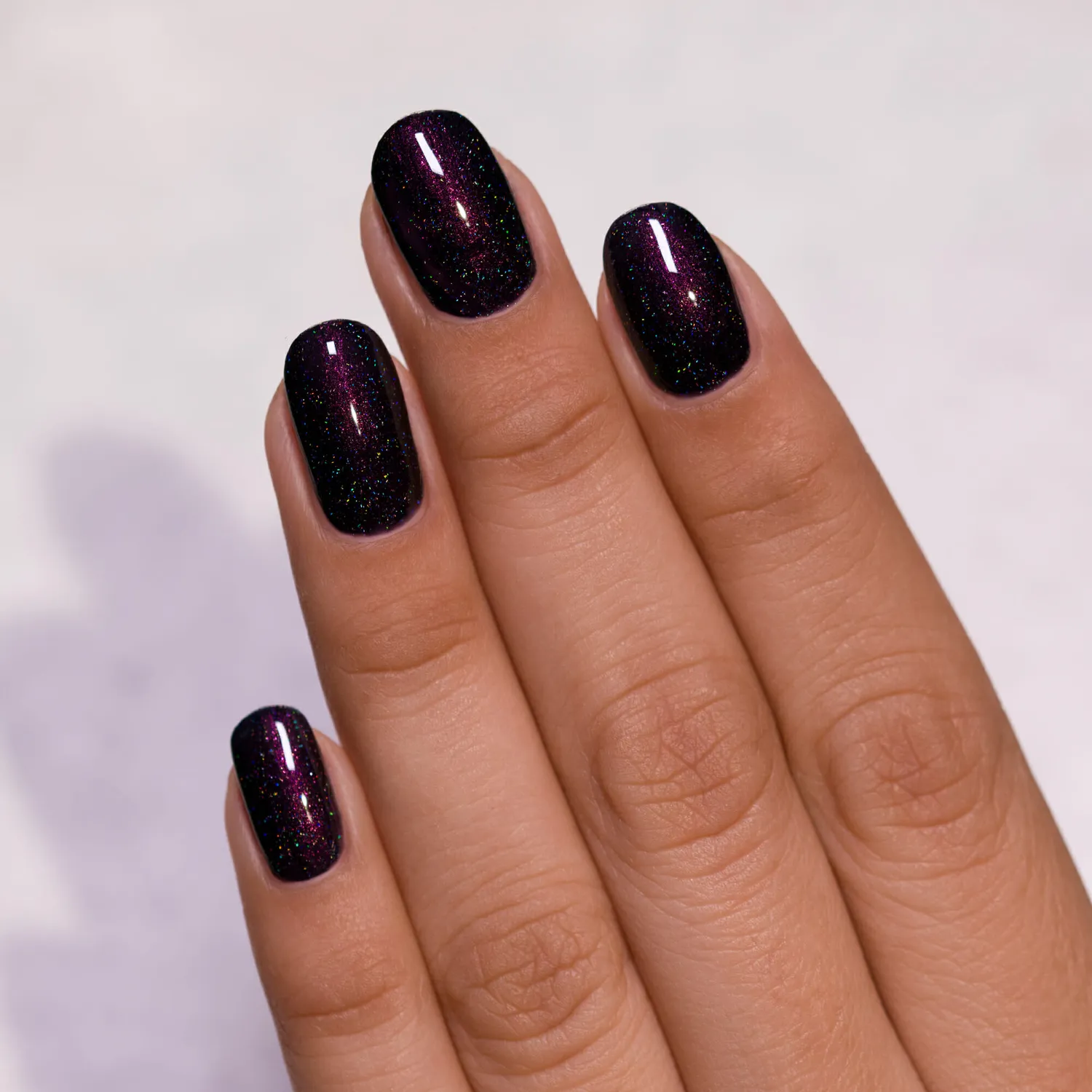 ILNP Mon Amour nagellack holografisk mörklila