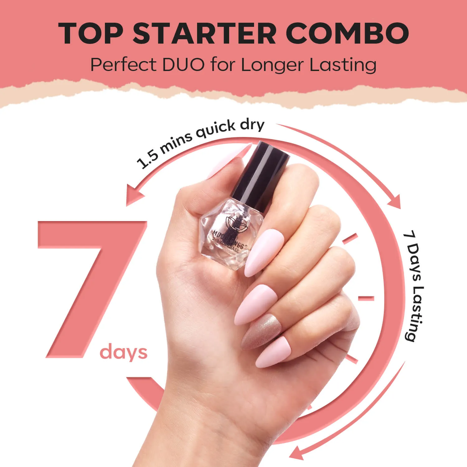 modelones Gossip nagellack 6-pack nude rosa skimrande