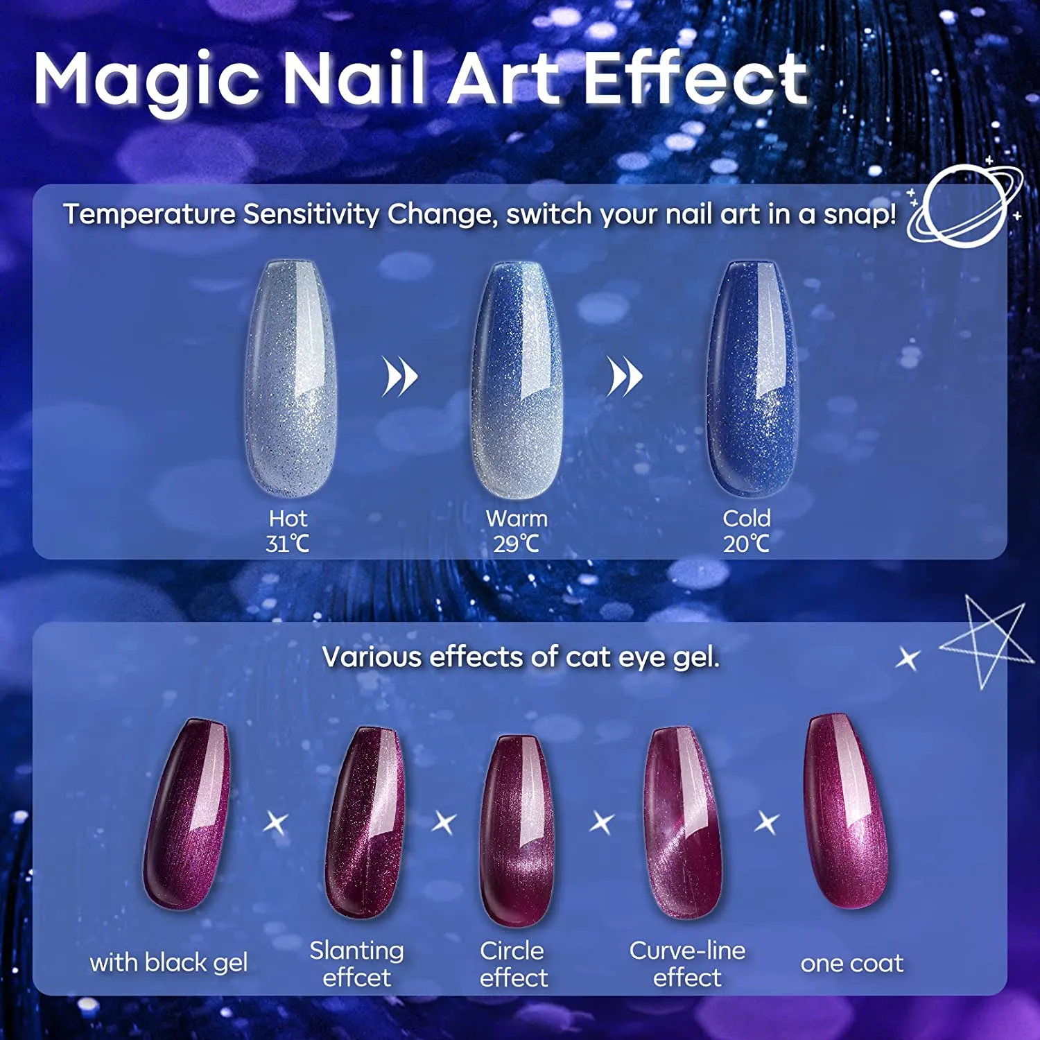 Modelones Milky Way gellack set cat eye 6-pack shimmer