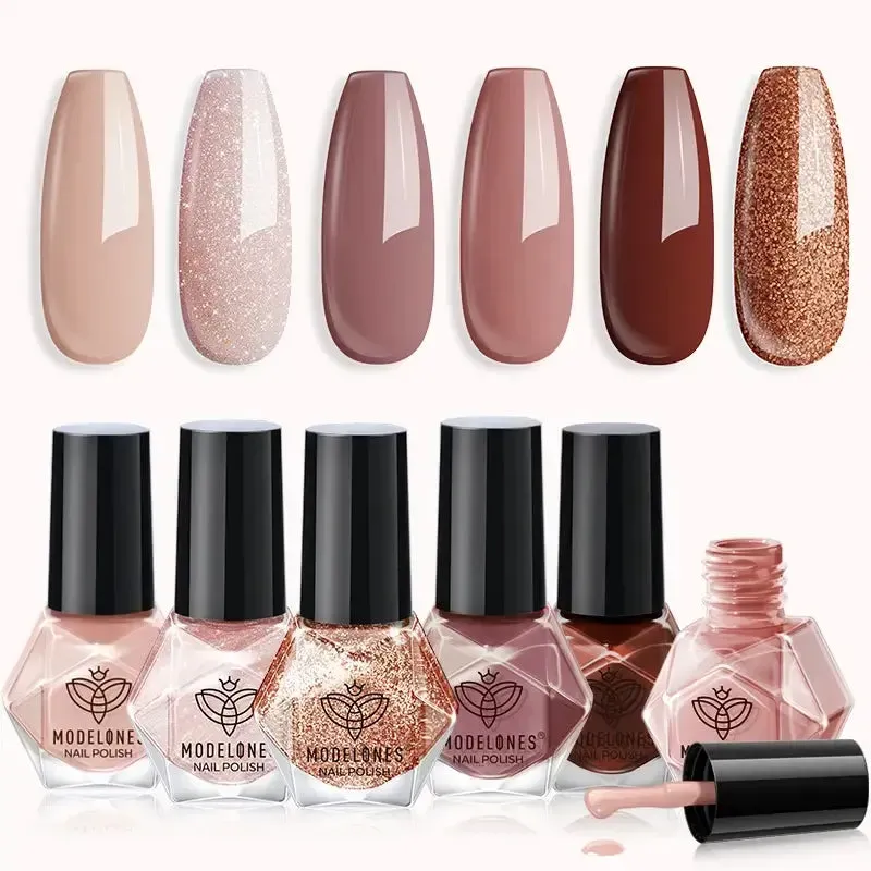 modelones Ice Latte nagellack 6-pack brun beige krämig