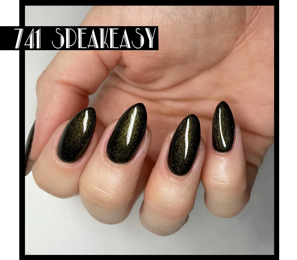 Iz Beauty Calgel Speakeasy CG741 gellack 4g svart glitter