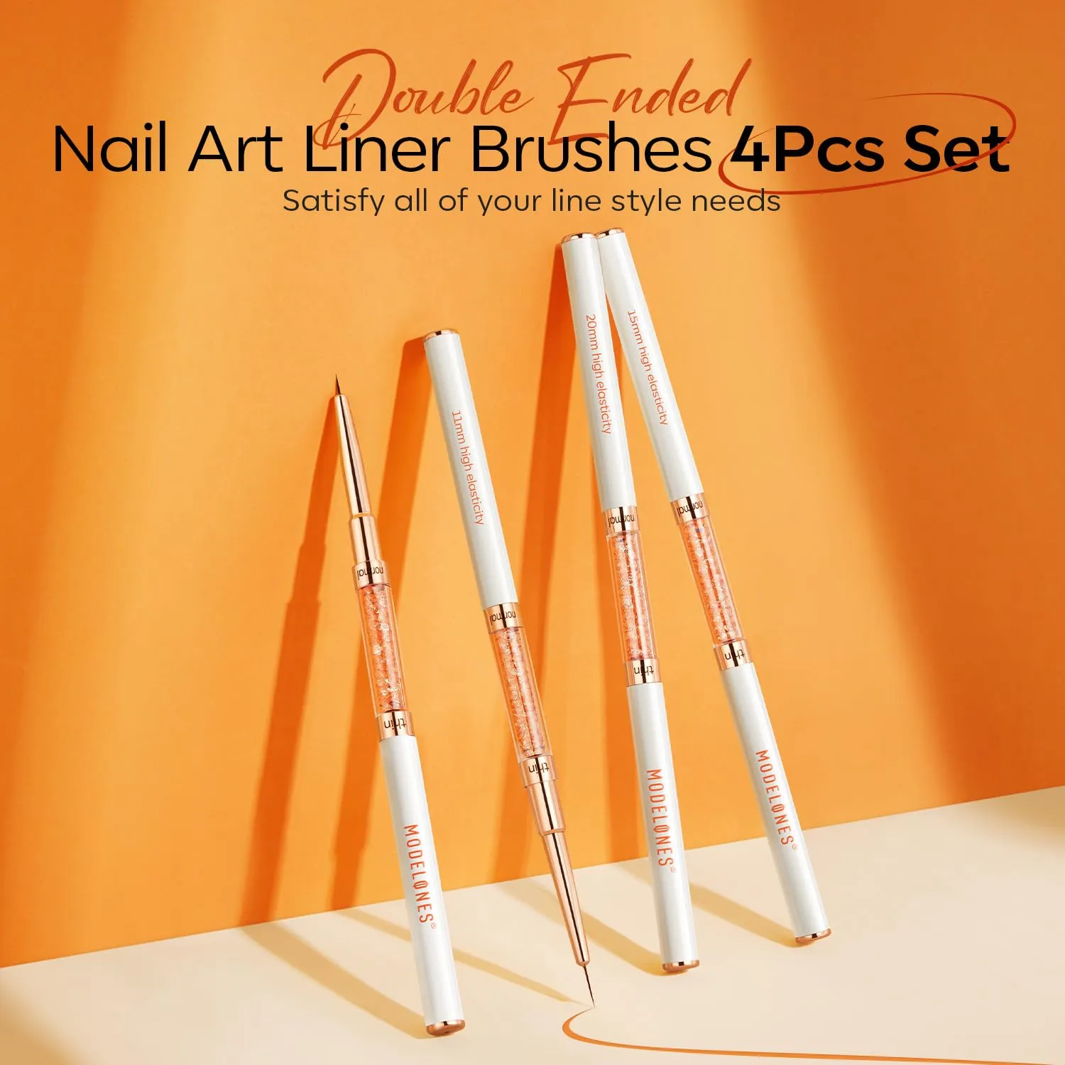 Modelones Double-Ended Liner nagelpenslar 4-pack 7–20 mm