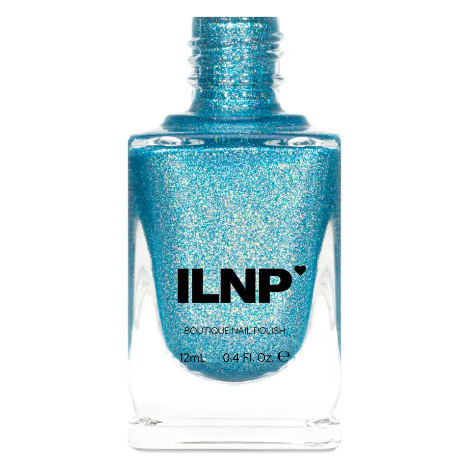 ILNP Blowing Bubbles nagellack himmelsblå holo