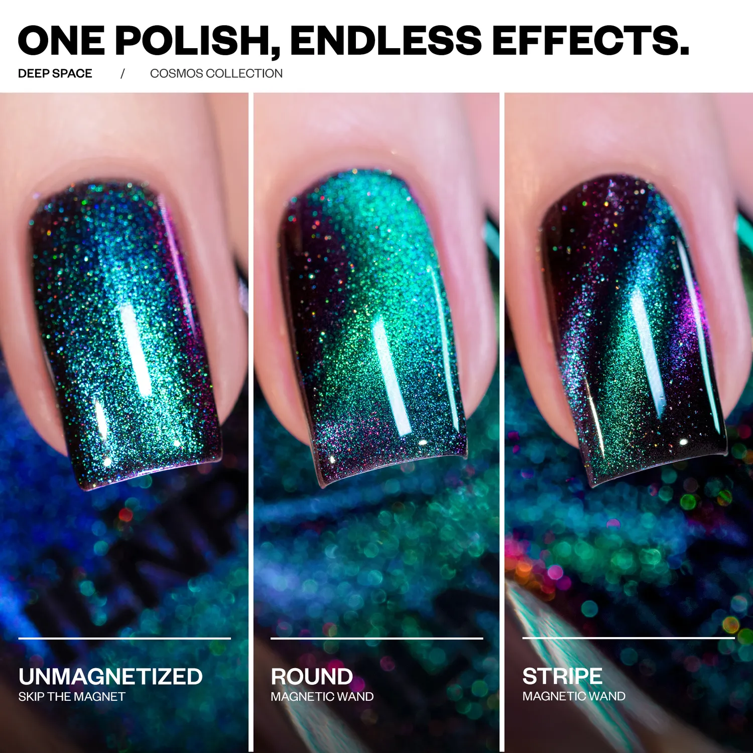 ILNP Deep Space nagellack magnetiskt teal-lila
