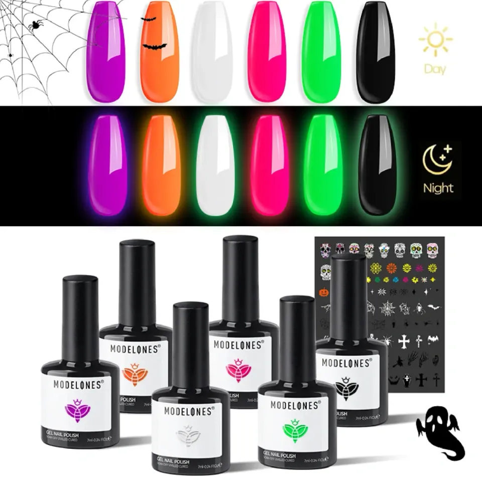 Modelones Horror Night gellack 6-pack självlysande