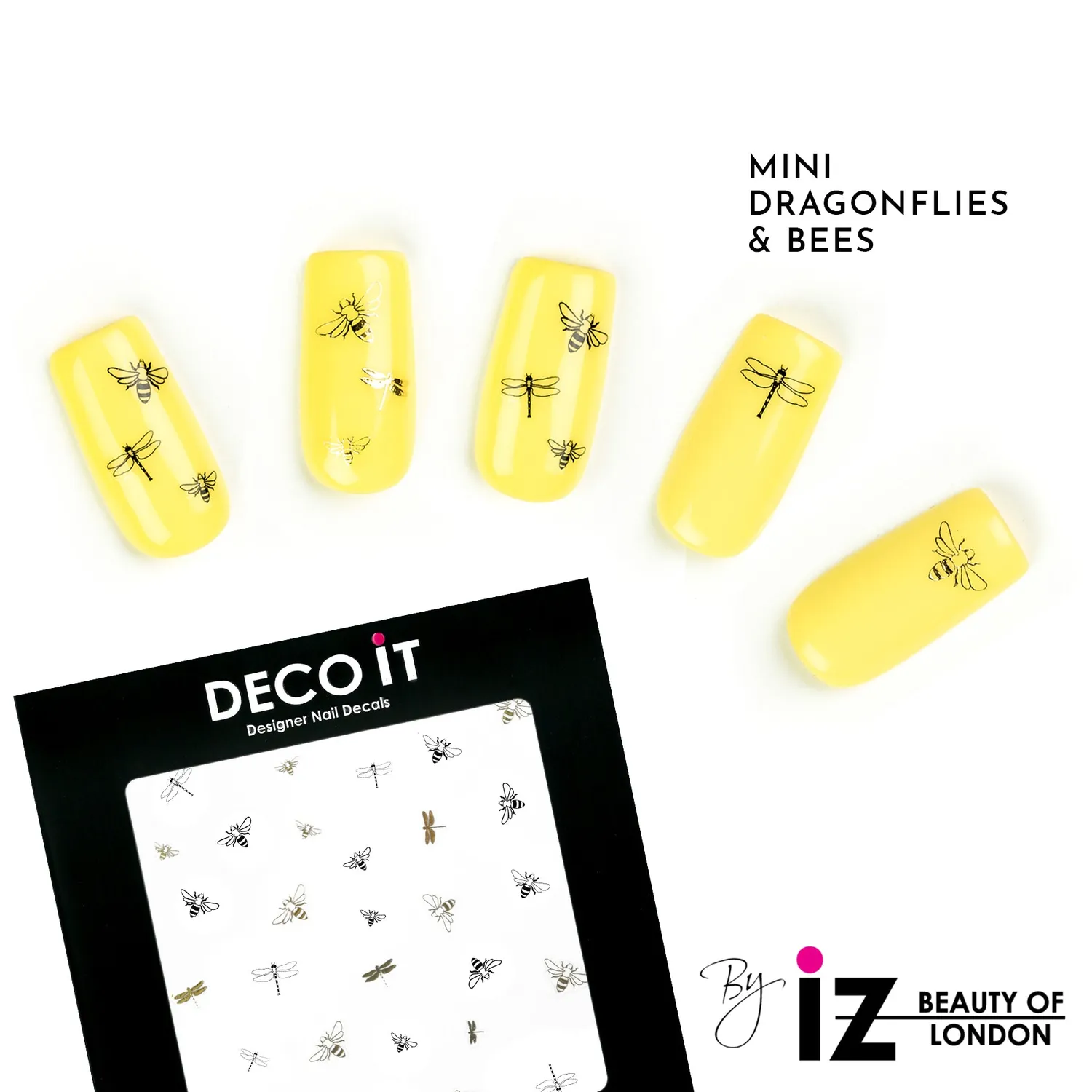 Iz Beauty Mini Dragonflies & Bees nageldekalar 30-pack