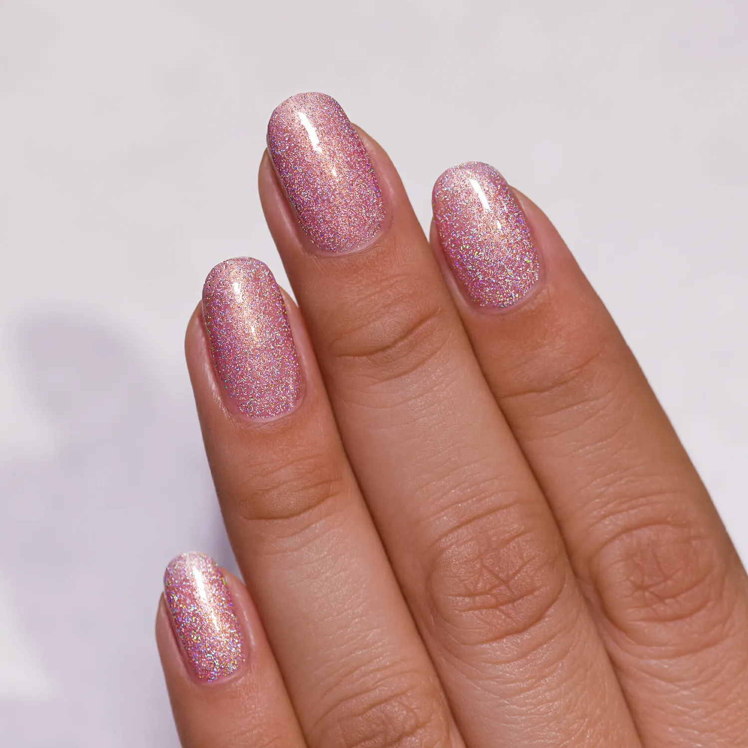 ILNP Ballet Slipper nagellack ljusrosa holografiskt