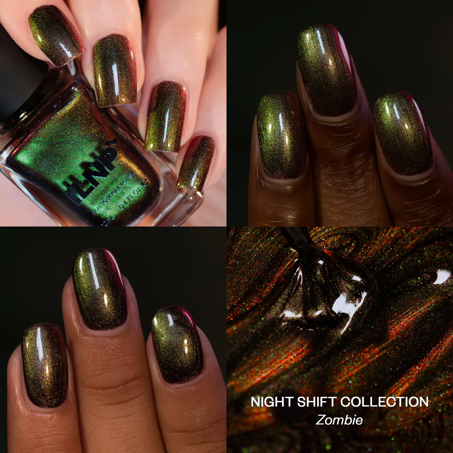 ILNP Zombie nagellack röd multikrom Night Shift