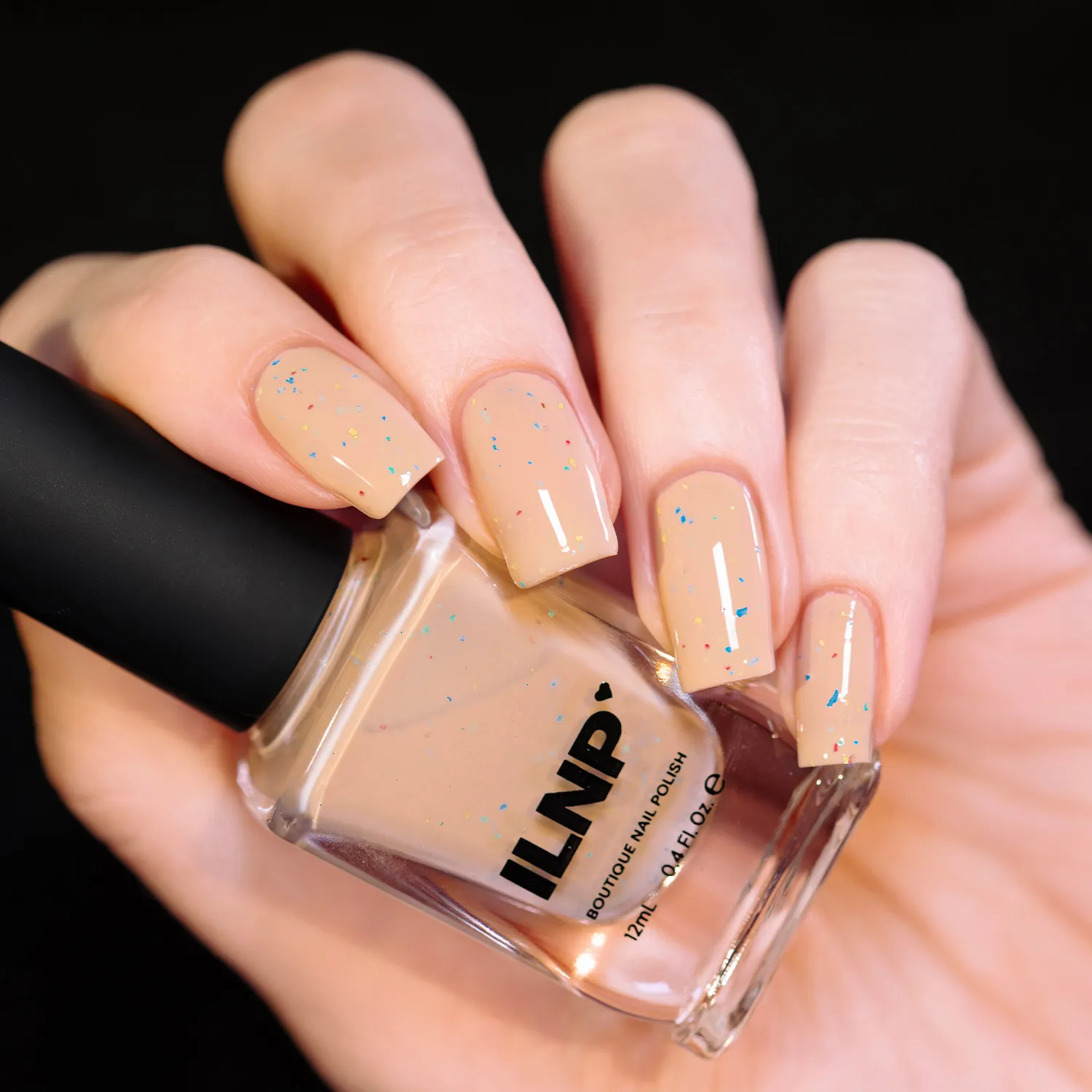 ILNP Building Blocks nagellack beige metallic flakes