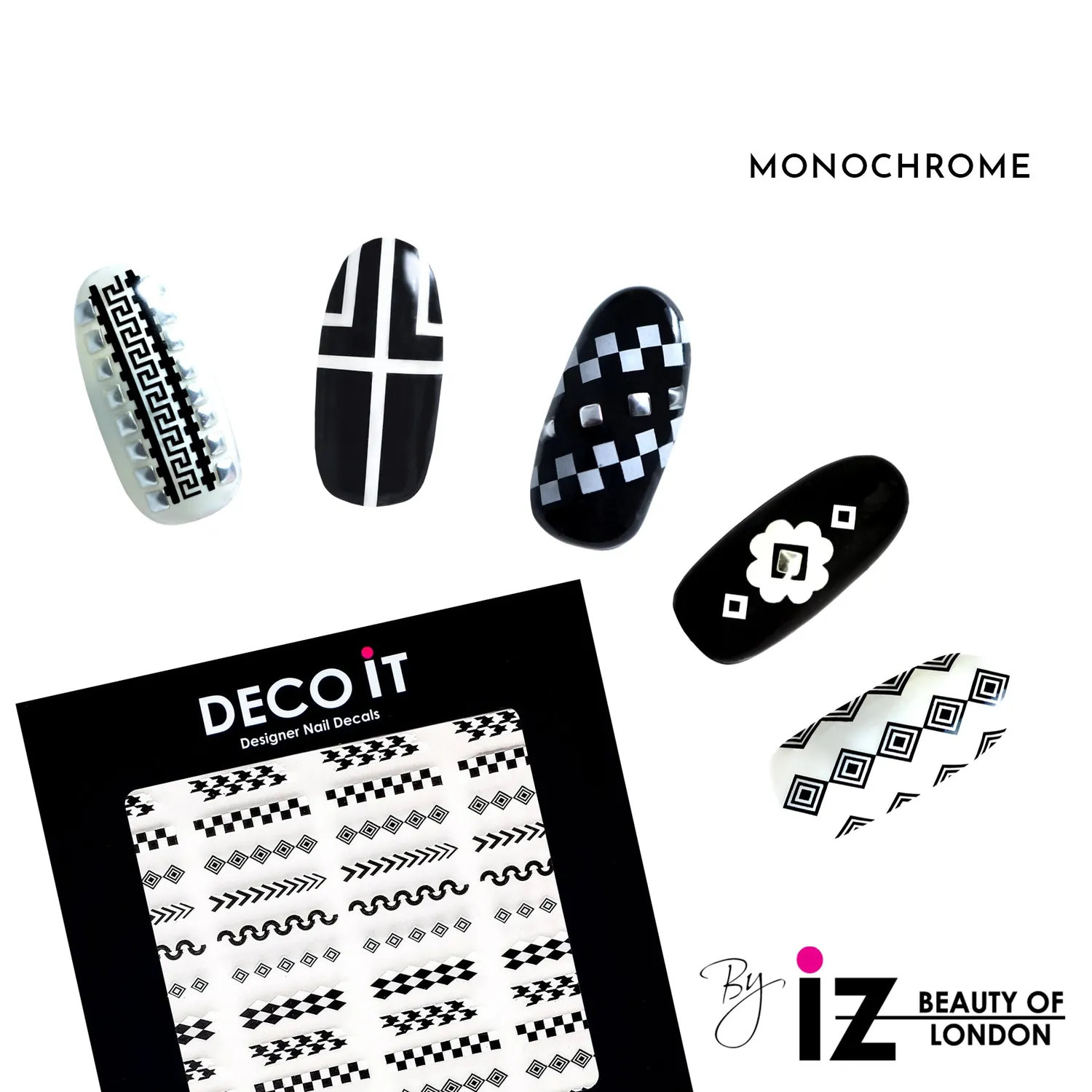 Iz Beauty Monochrome nageldekaler geometriska