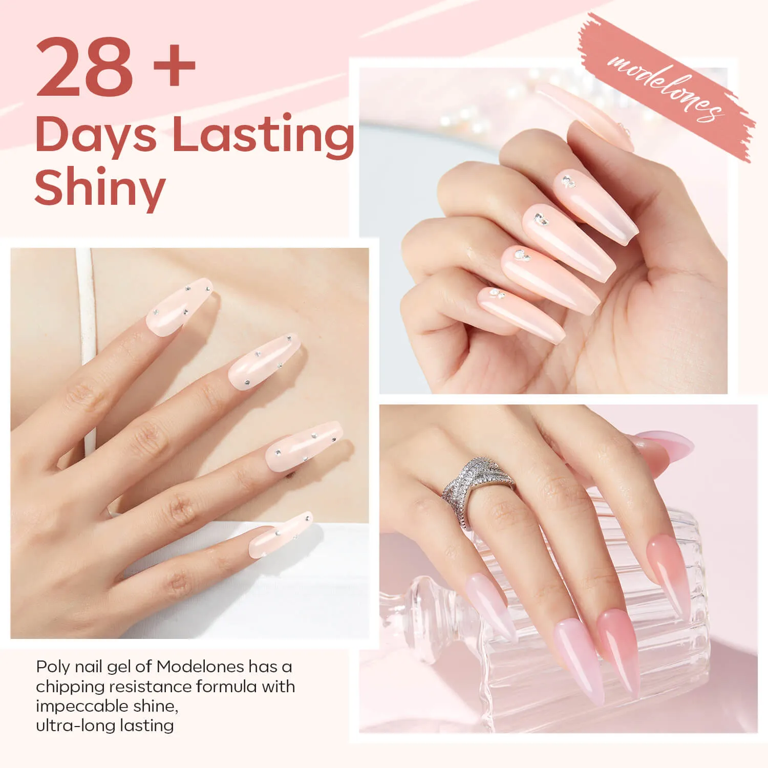Modelones Delicate Love polygel kit rosa jelly