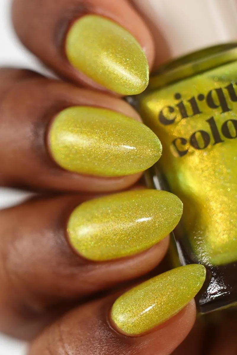 Cirque Colors Thunderbolt nagellack gul holo-shimmer