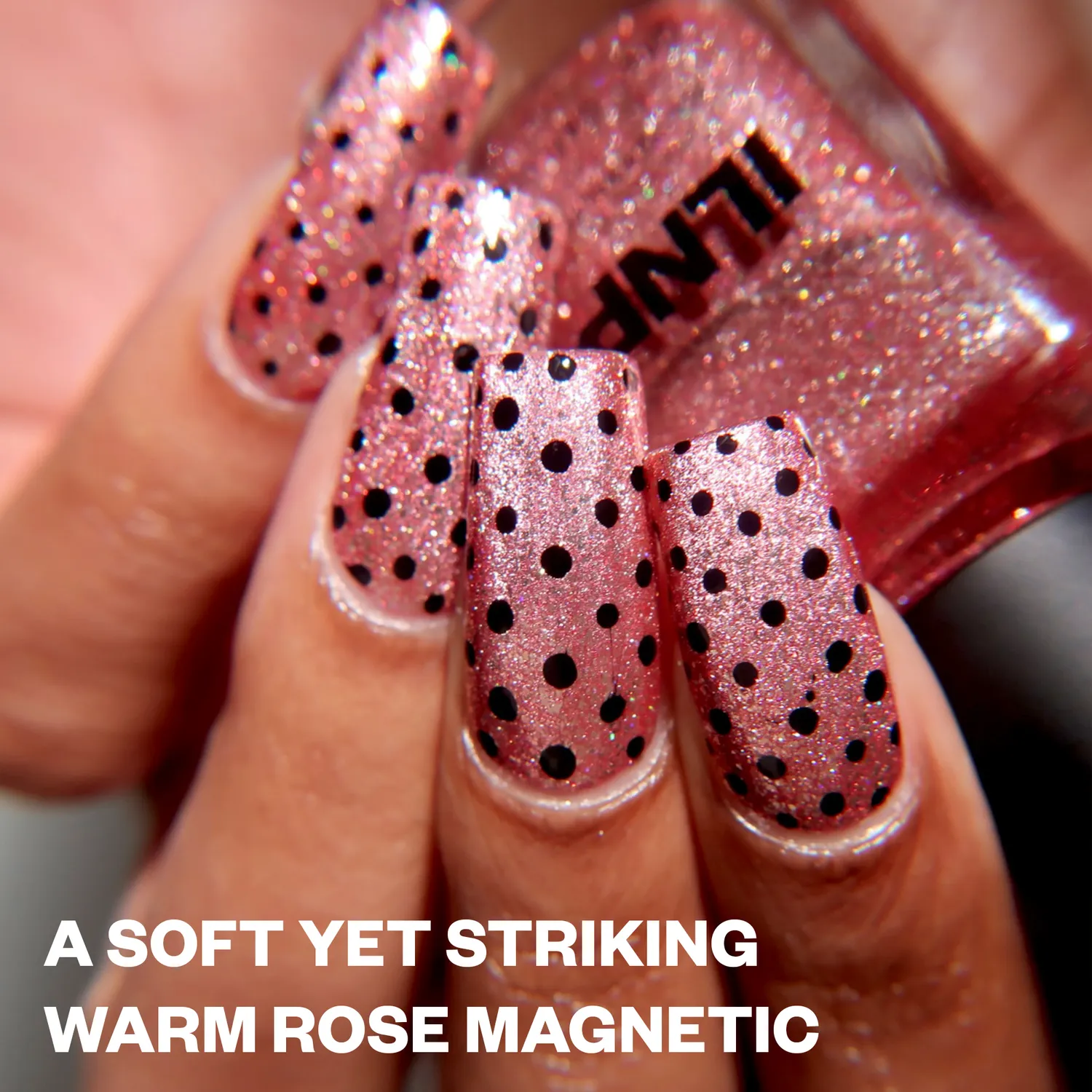 ILNP Rosé magnetiskt nagellack rosa holo