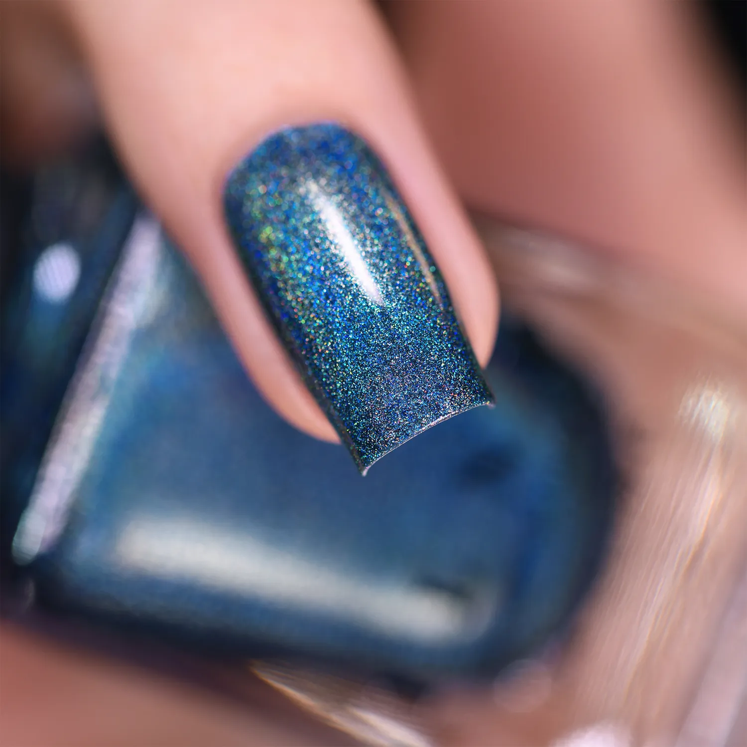 ILNP Emma holografiskt nagellack safirblå Ultra Holo