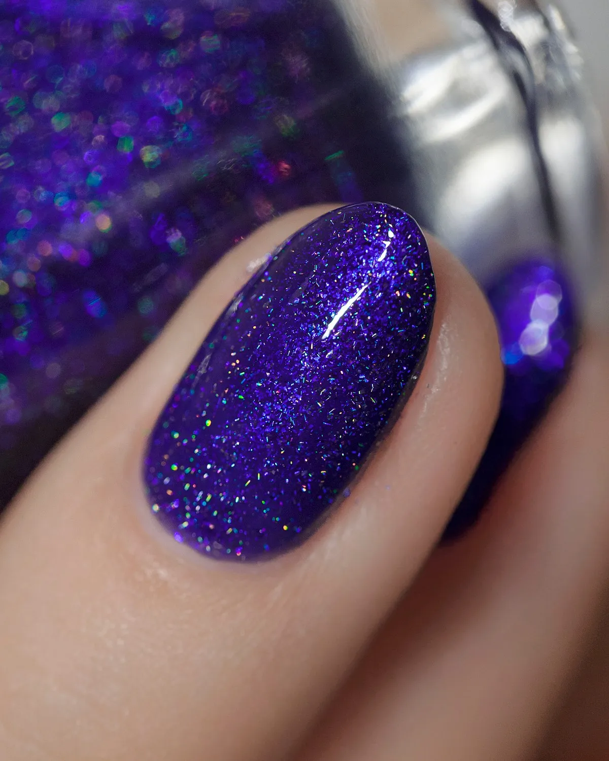 ILNP Downpour nagellack indigoblå holografisk