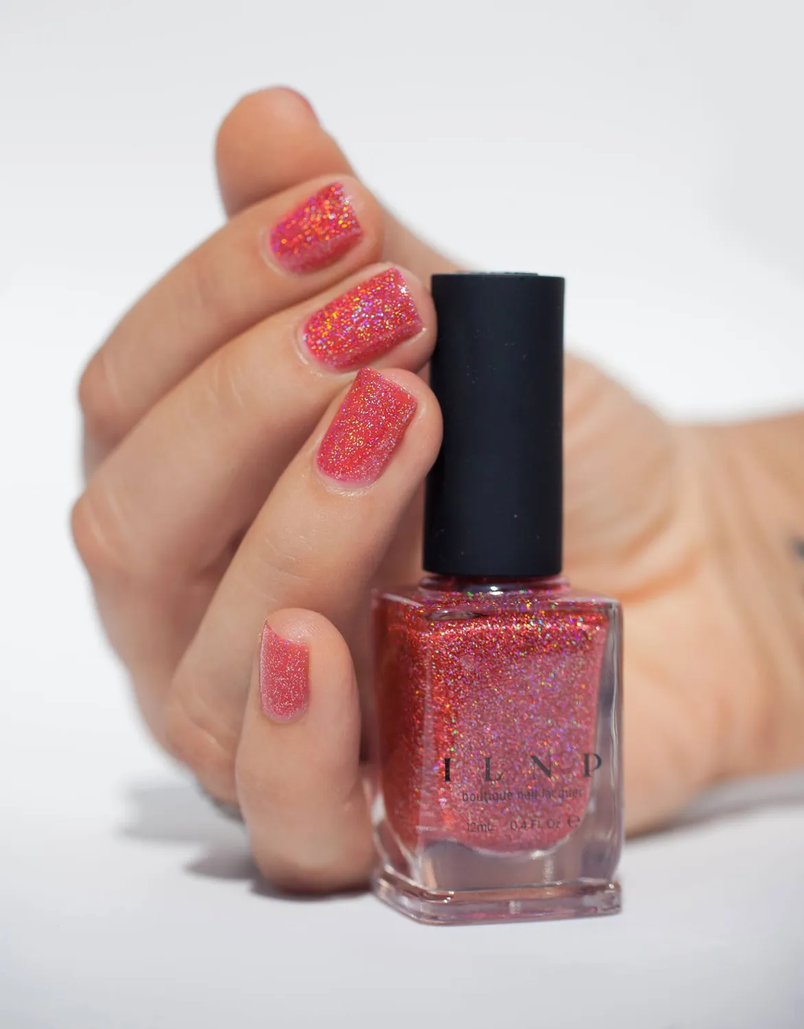 ILNP Sunkissed nagellack vattenmelonrött holografiskt
