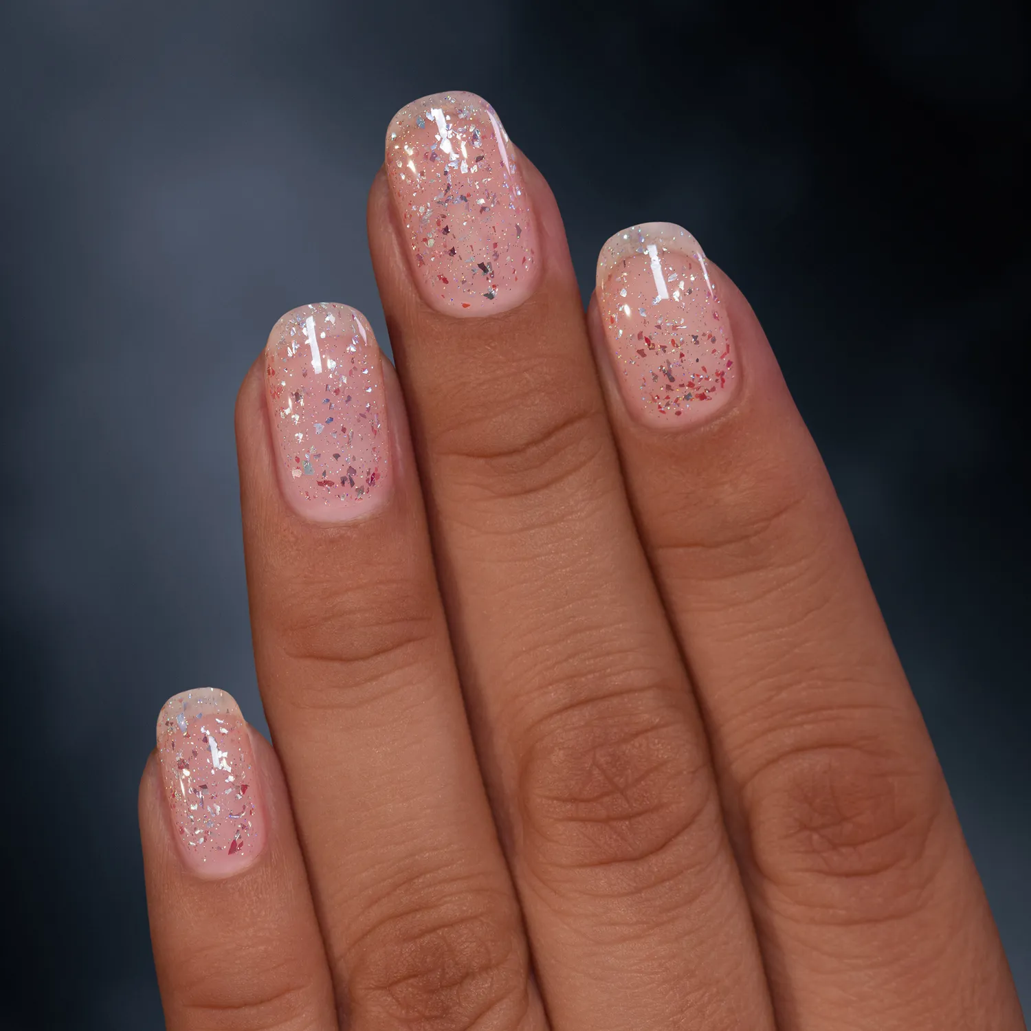 ILNP Spotlight nagellack topper flakes skimrande