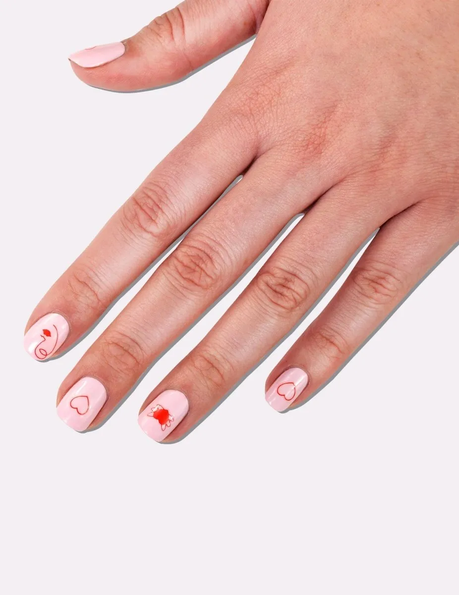 Le Mini Macaron Forever Mon Amour nagelstickers hjärtan