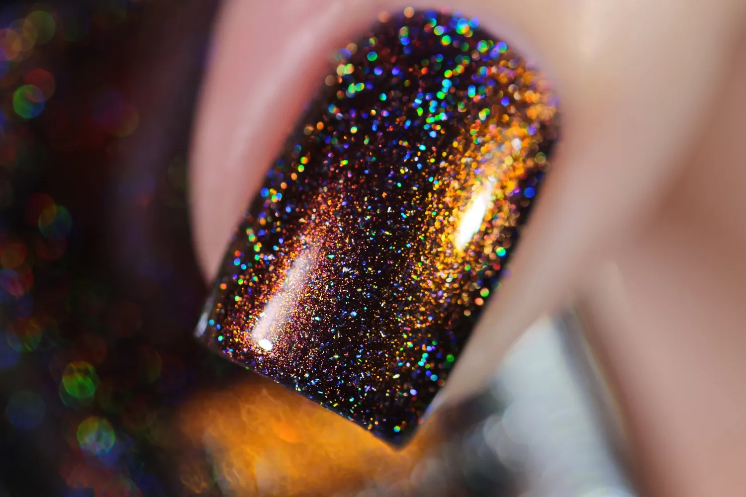 ILNP Rock Bottom nagellack holo brun orange