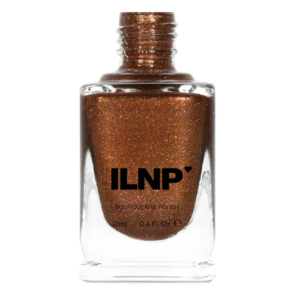 ILNP Cabin Fever nagellack bränd orange holographic