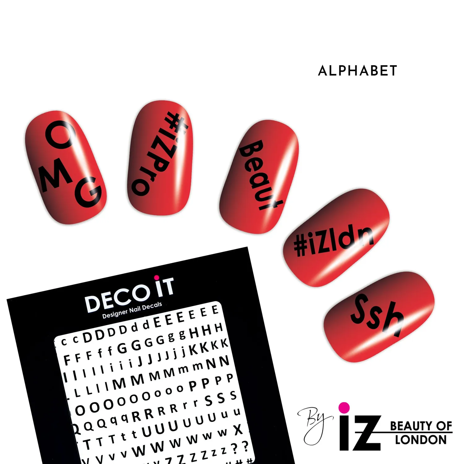 Iz Beauty Alphabet nageldekalar bokstäver 150-pack