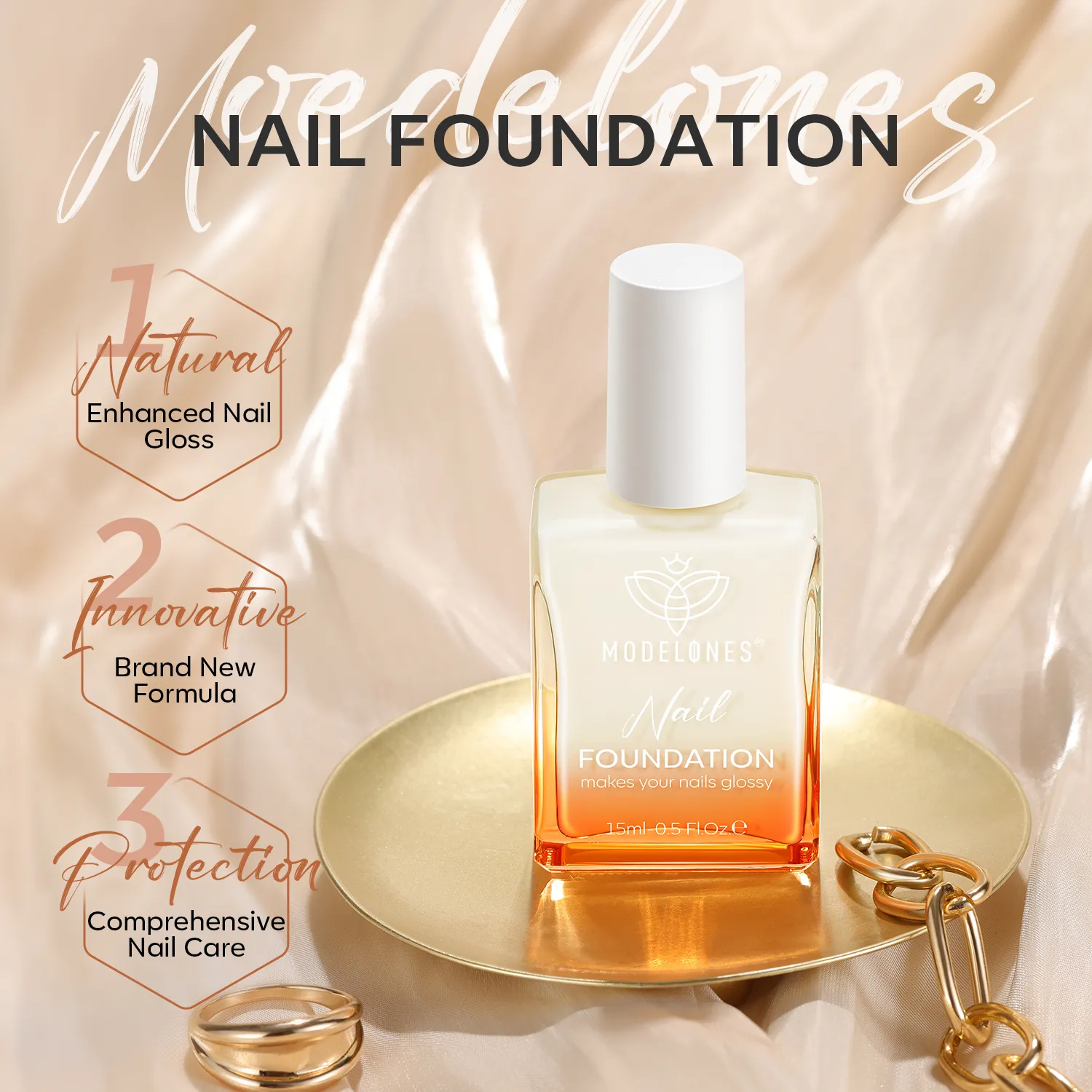 Modelones Nail Foundation nagelgel Milky White vård
