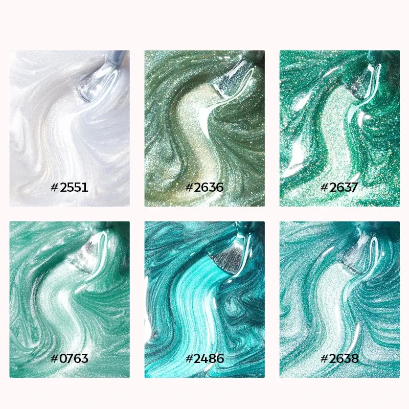 Modelones Sea Glass Greens gellack 6-pack cat eye