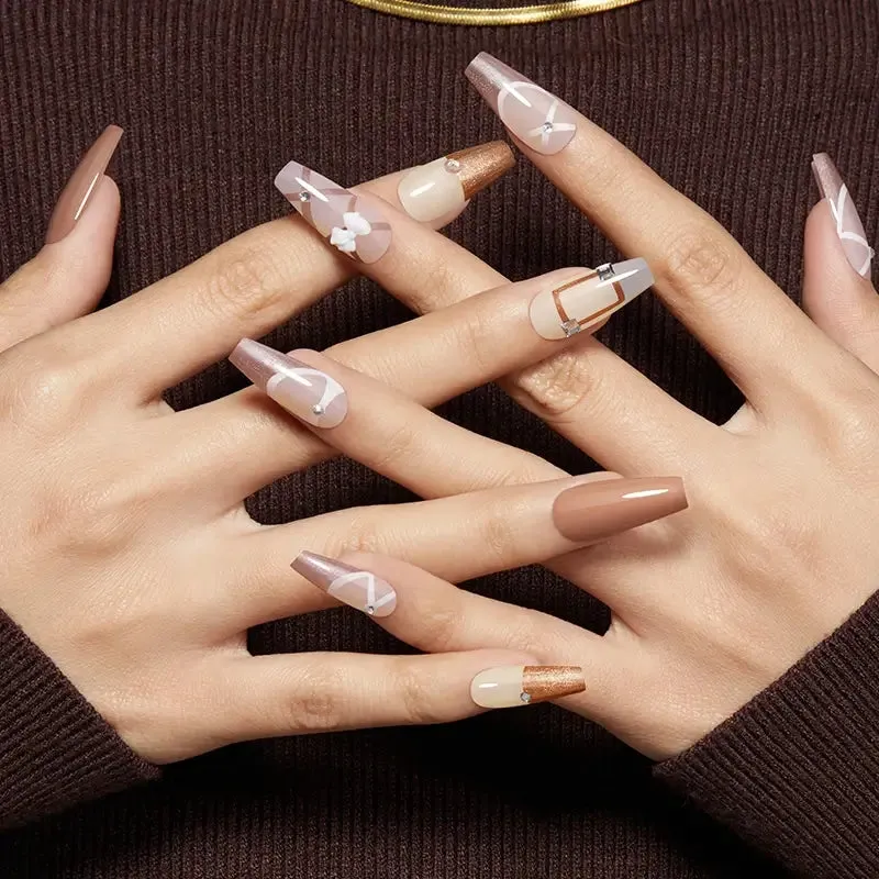 Modelones Chestnut Cake nagellackset 6-pack – brun glitter