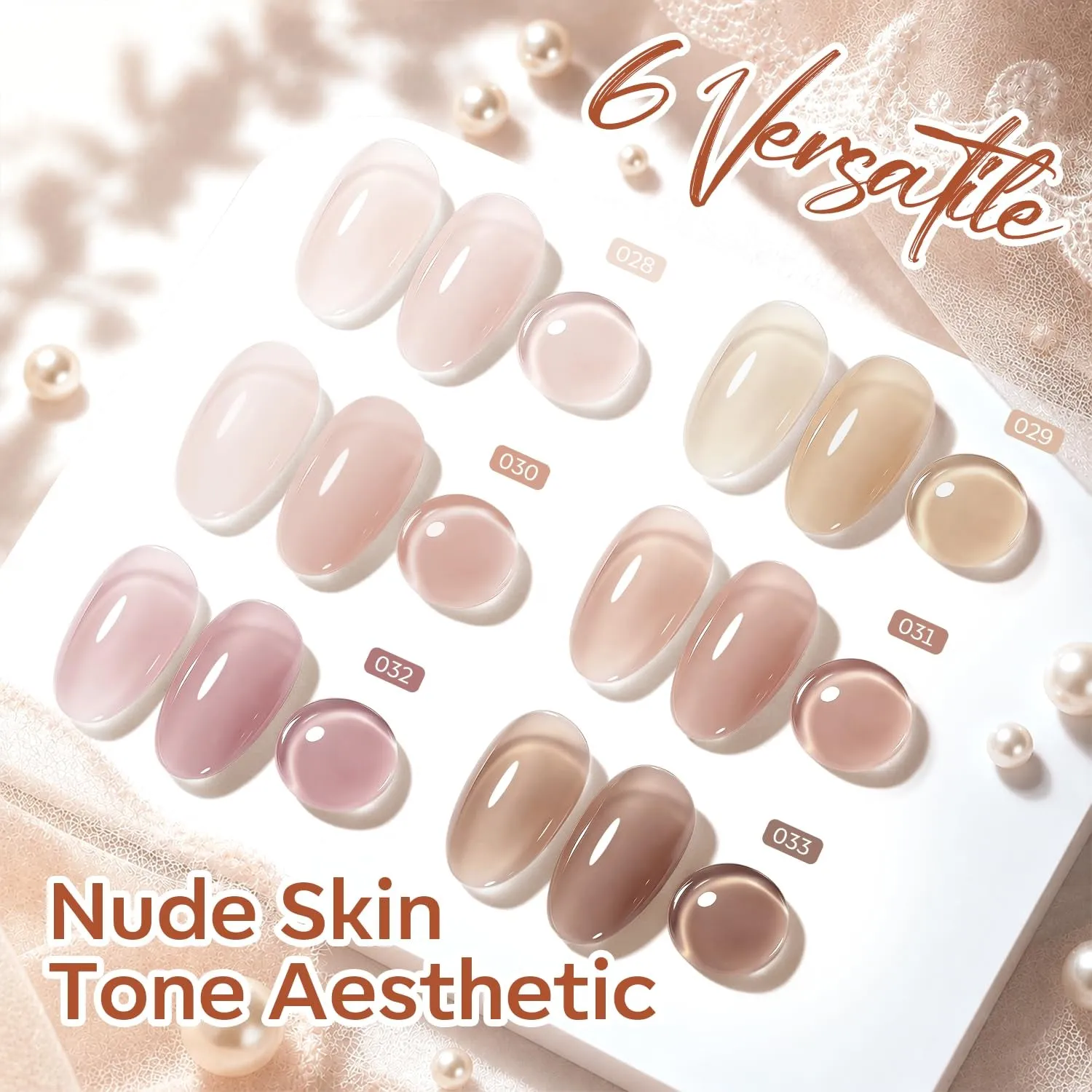 Modelones Nude Rubber baslack set 6-pack 7 ml