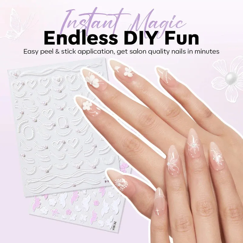 modelones Flower Dance nagelstickers blommor 5-pack
