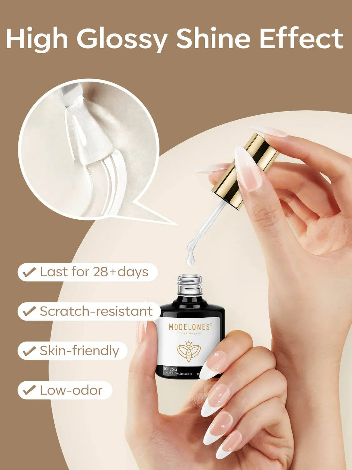 Modelones 4-i-1 nagellim + prep + top 15 ml