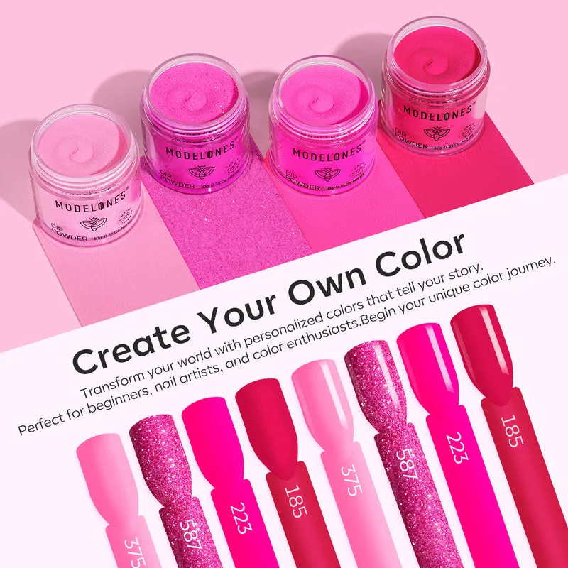 modelones Secret Beauty dippingpulver set rosa kräm