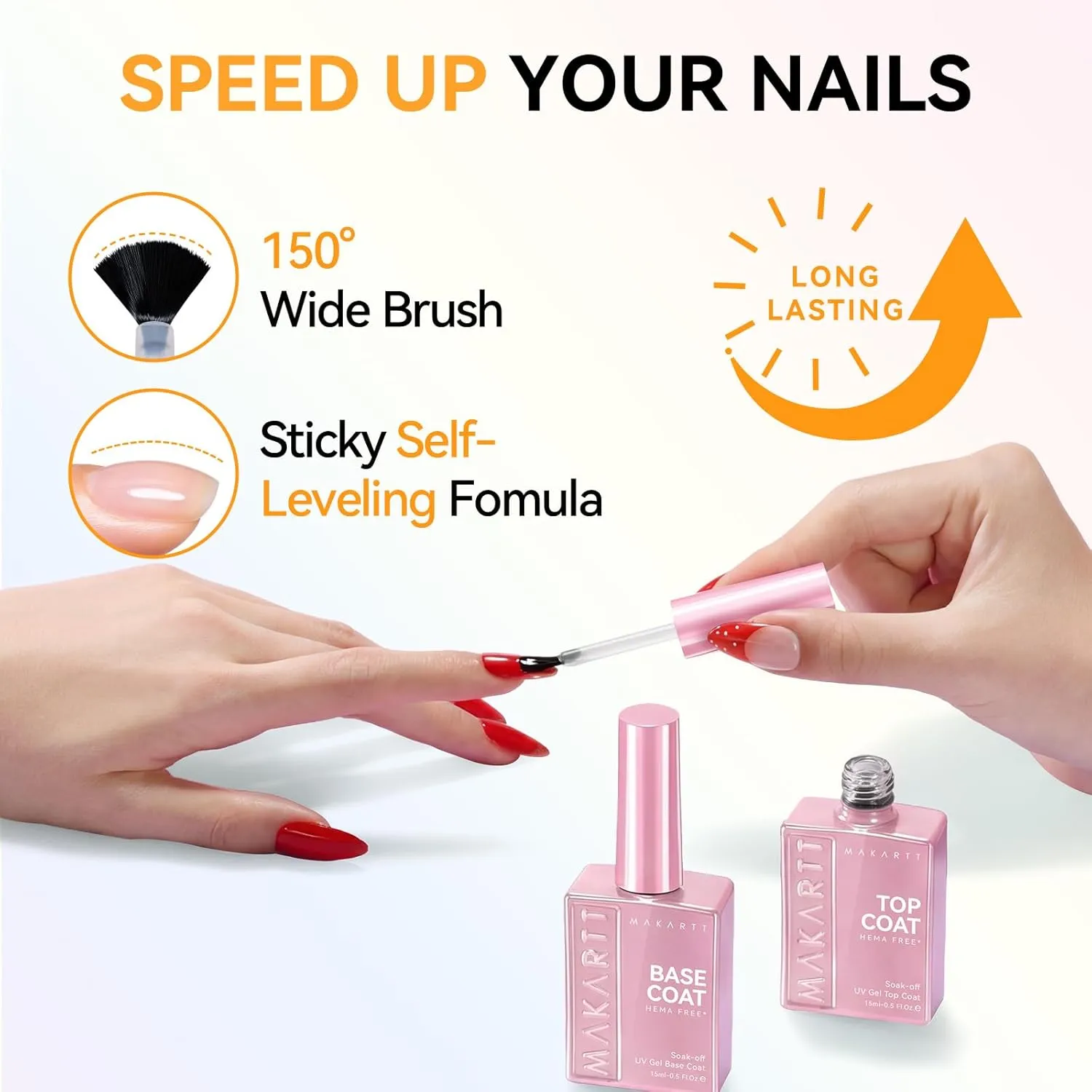 Makartt Hema-Free Gel Top and Base Coat lack 2-pack hemafri