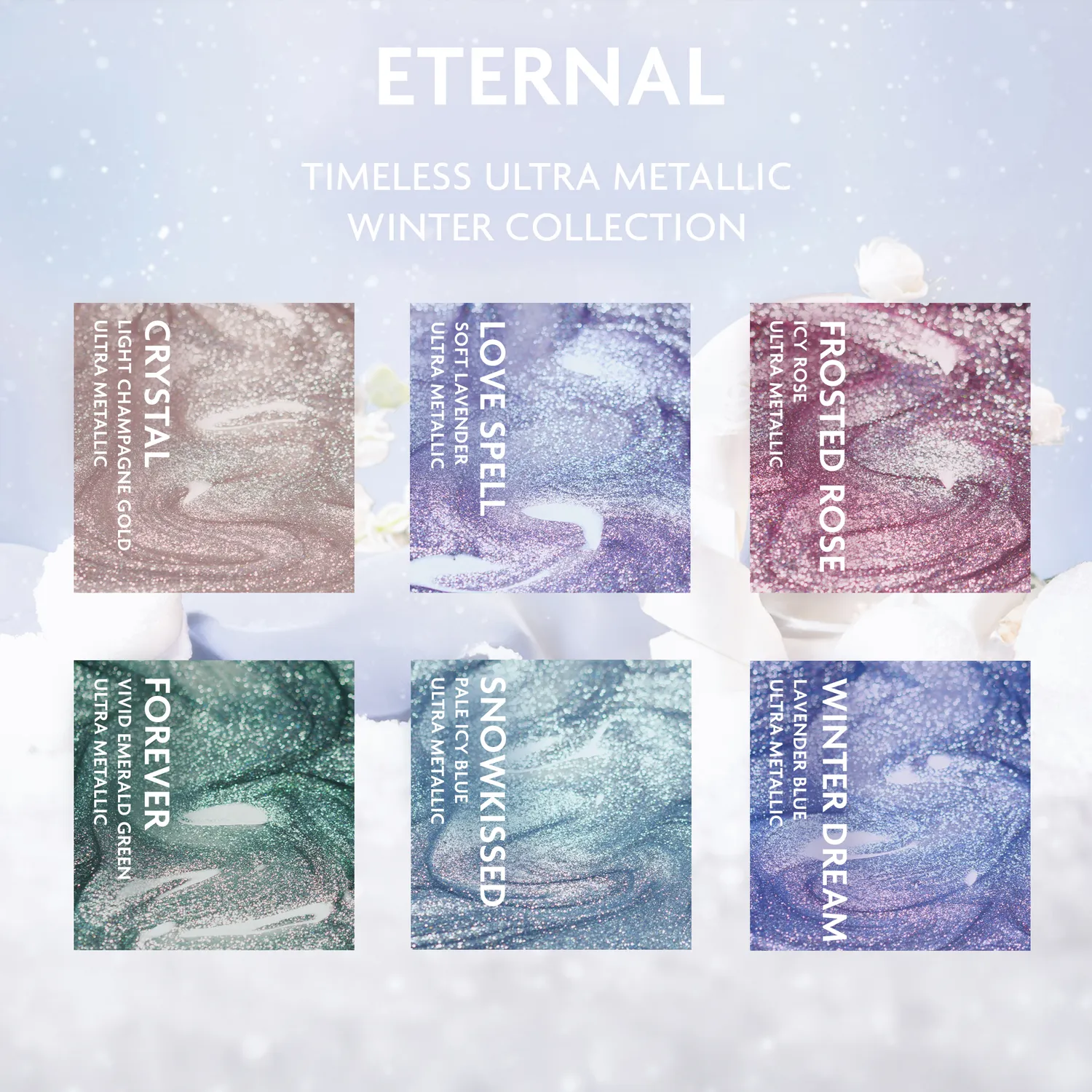 ILNP Eternal nagellacksset 6-pack ultra metallic vinter