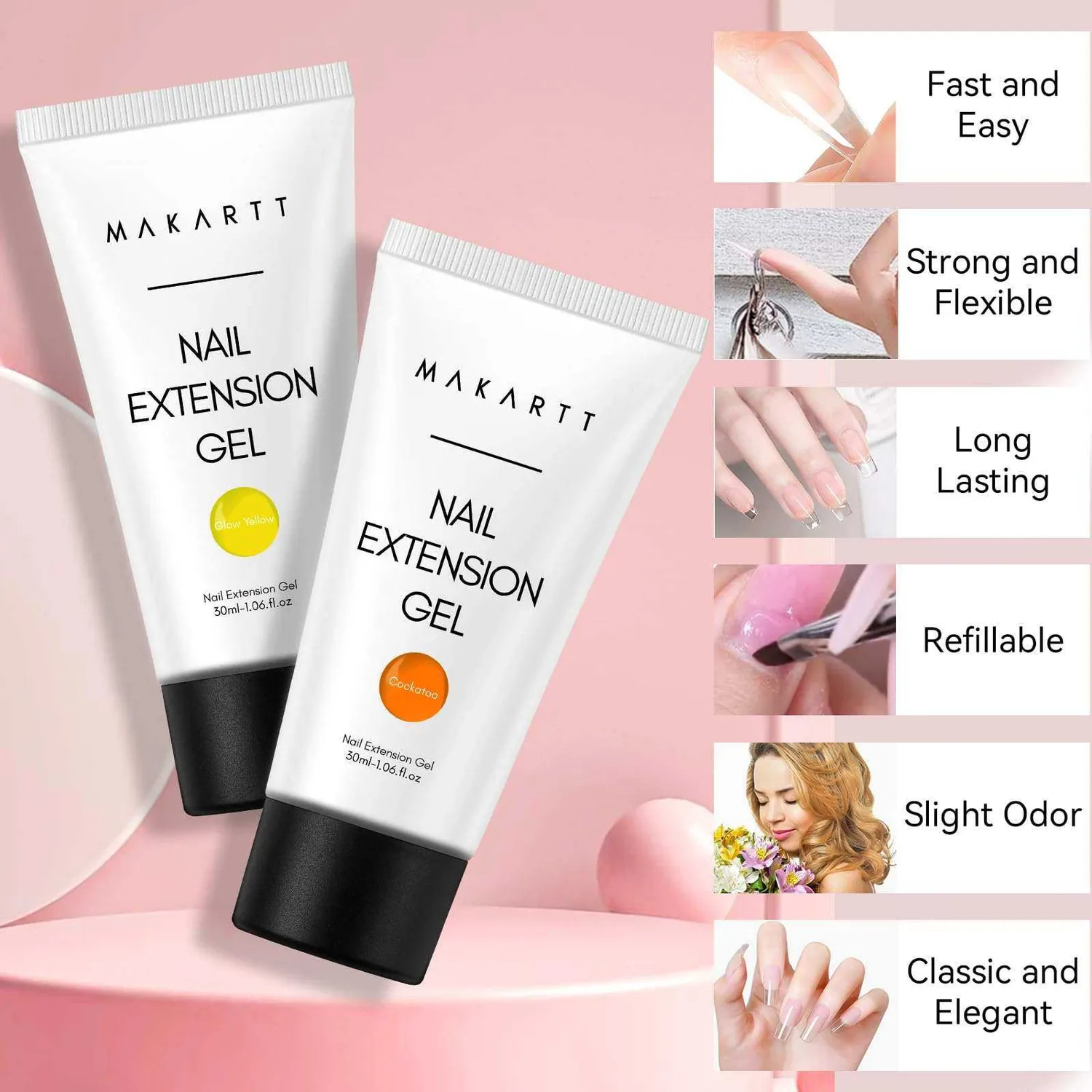 Makartt Polygel Förlängning 2x30ml Light Nude Dark