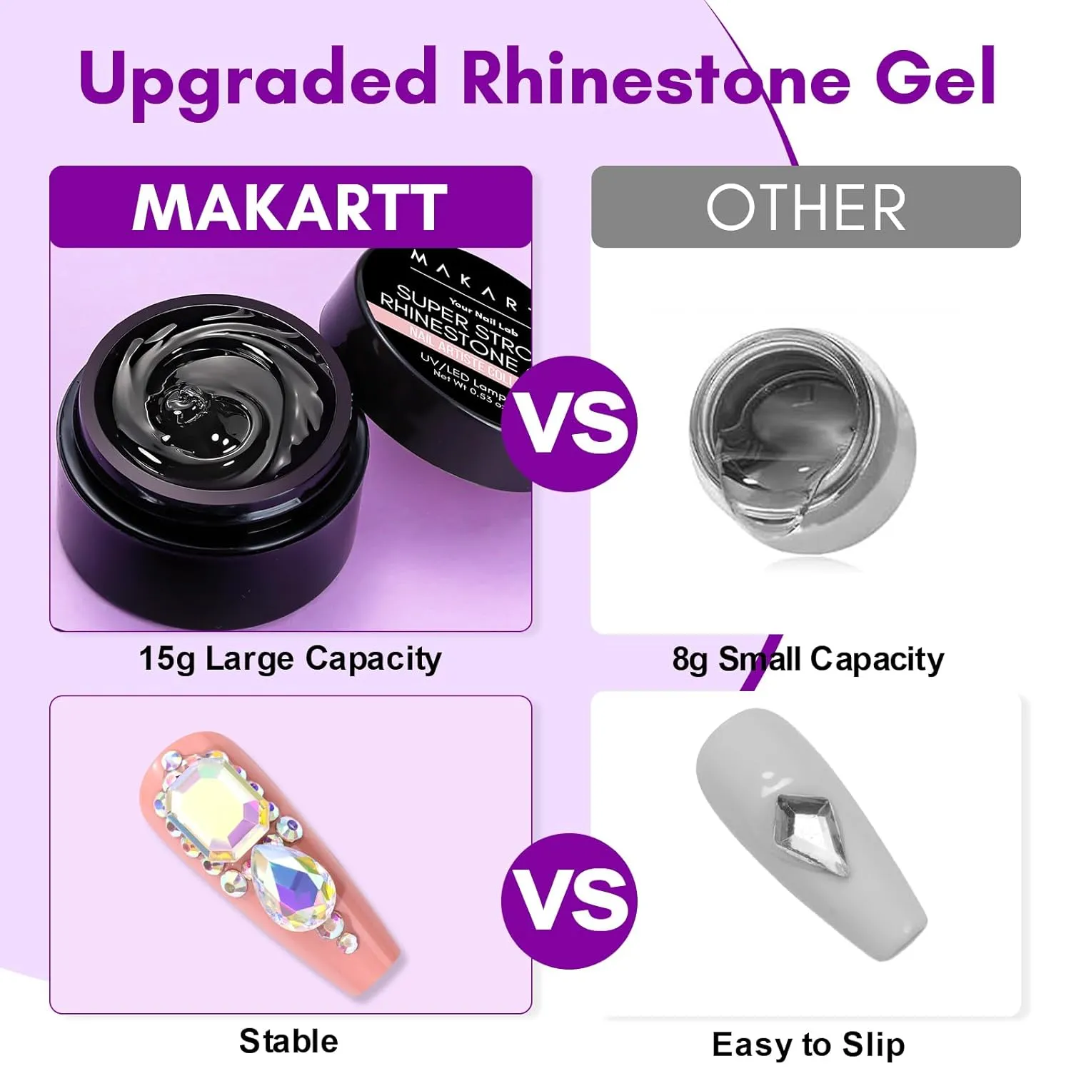 Makartt Super Strong Rhinestone Gel nagellim 15ml