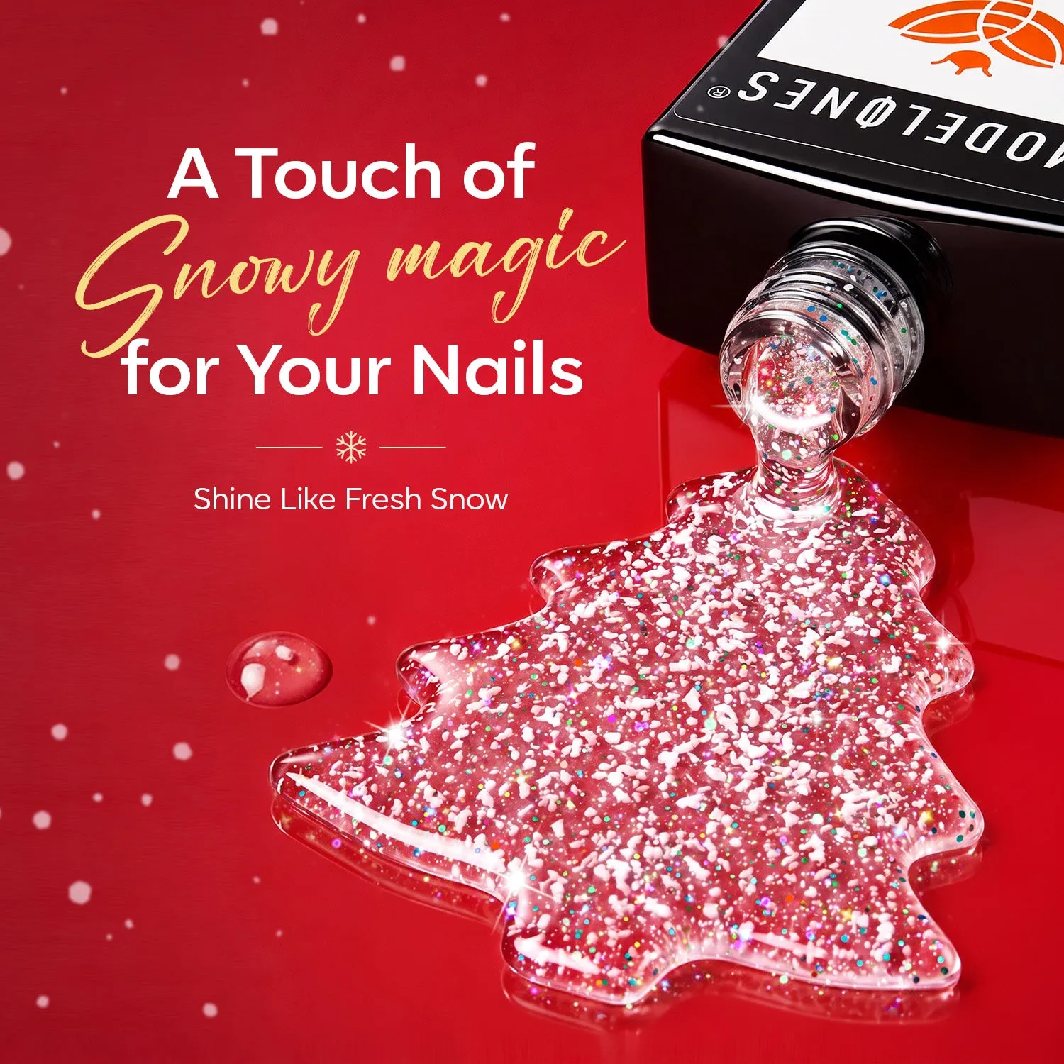 Modelones Snowflake glitter topplack gel snöglitter